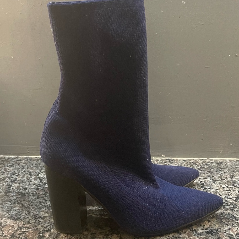 Sol Sana Danni Navy Blue Sock Boots Size 10